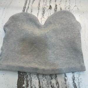Zara Light Gray Ribbed Top strapless Size Medium